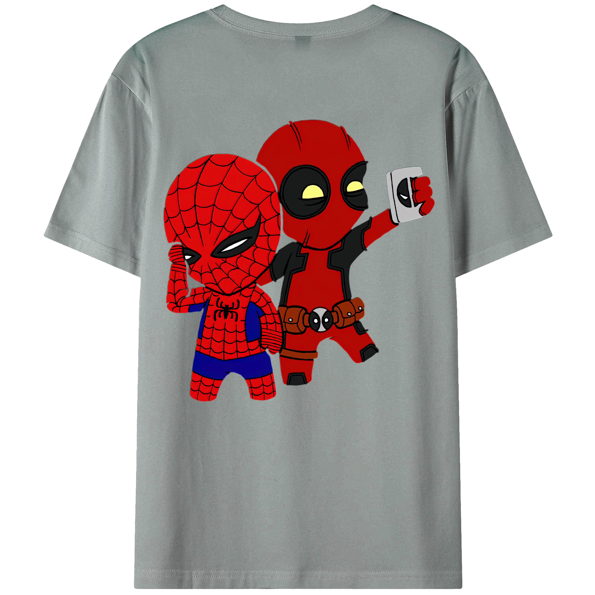 （画像用） Deadpool デッドプール 綿100％ メンズ半袖Tシャツ（バックプリント） 通気性